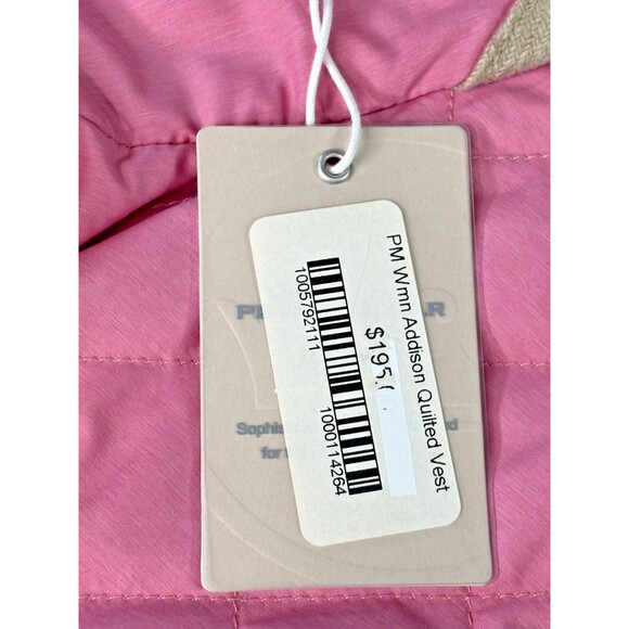 Peter Millar Golf Womens Addison Quilted Travel Full Zip Golf Vest Rose SM NEW - Picture 3 of 16